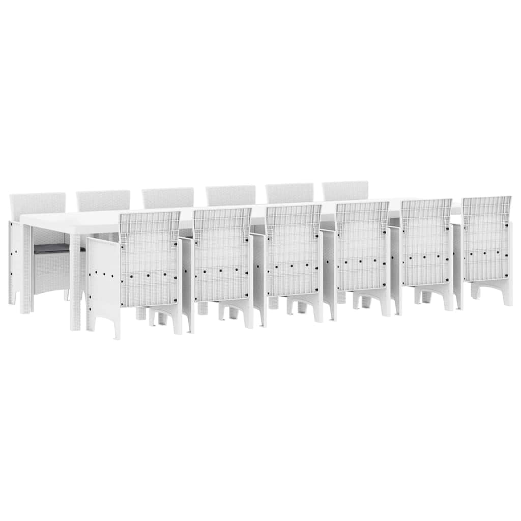 Ensemble de salle à manger pour jardin 13 pcs Blanc Rattan Polt - XIOS