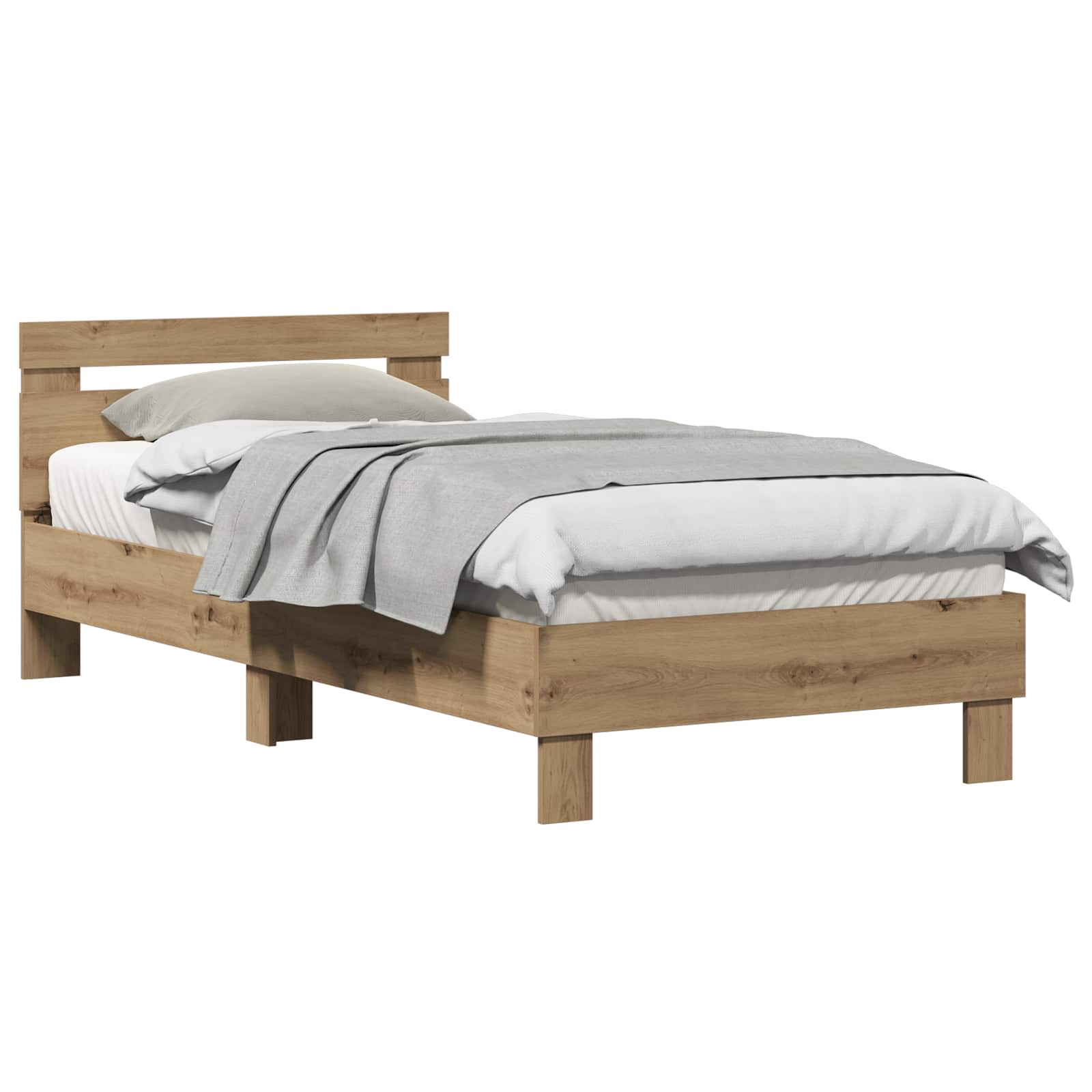 Cadre de lit Chêne artisanal 203 x 95 x 70 cm Bois d'ingénierie