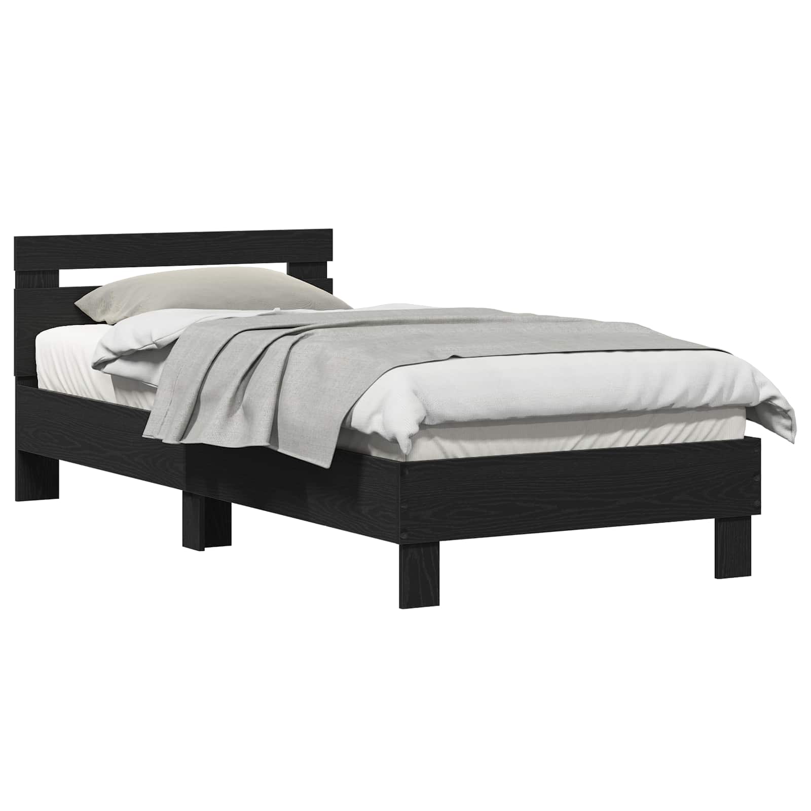 Cadre de lit Chêne noir 203 x 95 x 70 cm Bois d'ingénierie - XIOS