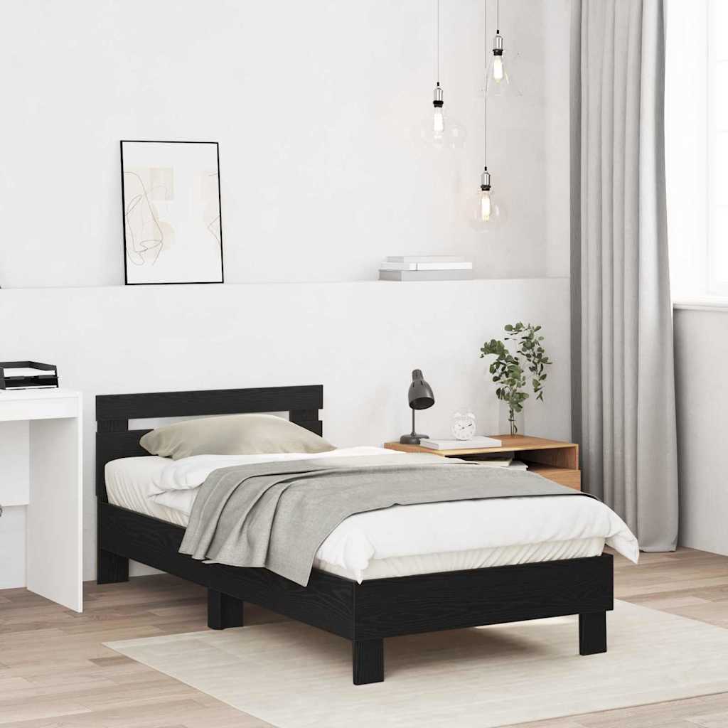 Cadre de lit Chêne noir 193 x 95 x 88 cm Bois d'ingénierie - XIOS