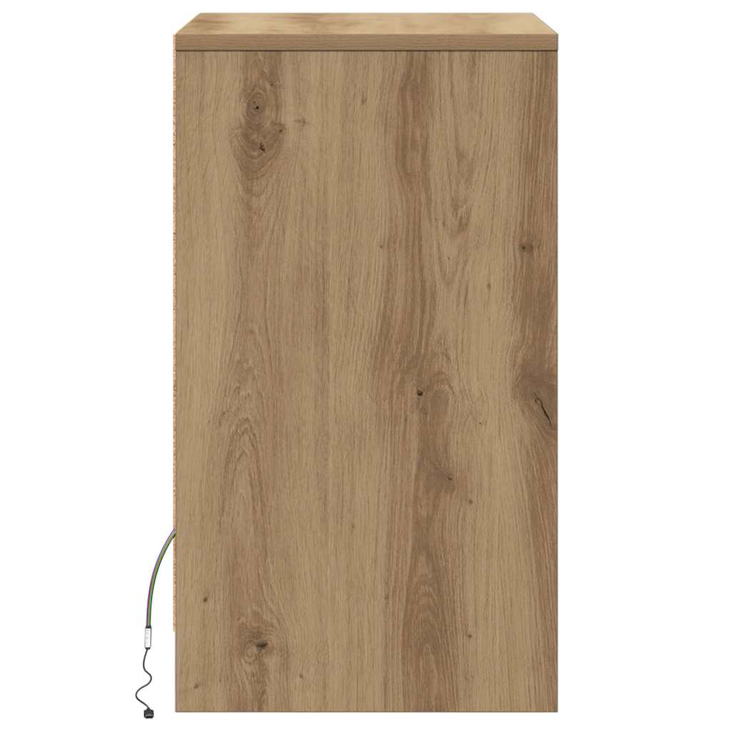 Armoire de chevet LED chêne artisanal 38 x 34 x 61 cm - XIOS