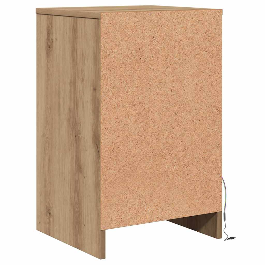 Armoire de chevet LED 2 pcs chêne artisanal 38 x 34 x 61 cm - XIOS