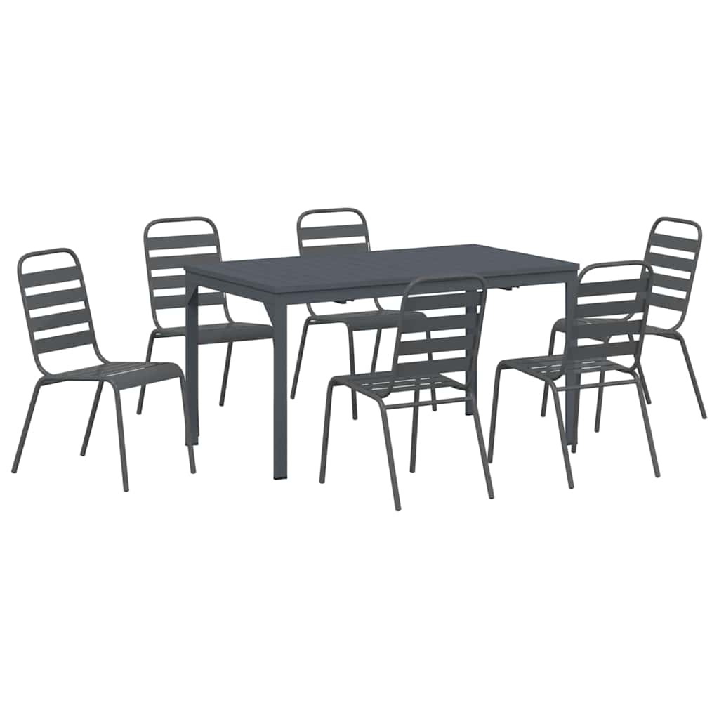 Ensemble de salle à manger pour jardin 7 pcs Anthracite - XIOS
