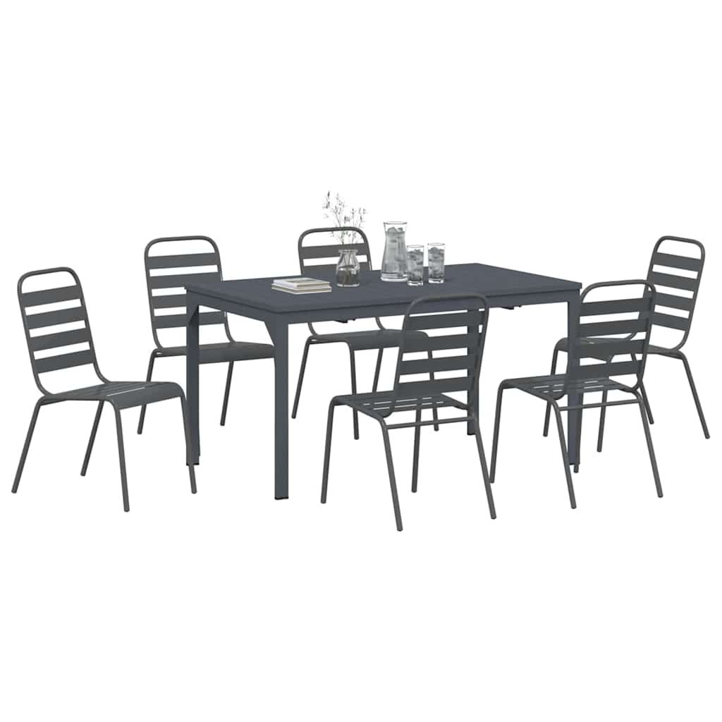 Ensemble de salle à manger pour jardin 7 pcs Anthracite - XIOS