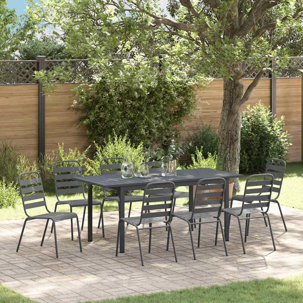 Ensemble de salle à manger pour jardin 9 pcs Anthracite - XIOS