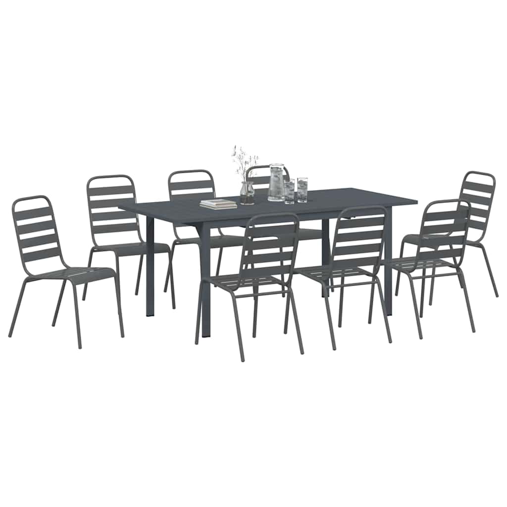 Ensemble de salle à manger pour jardin 9 pcs Anthracite - XIOS