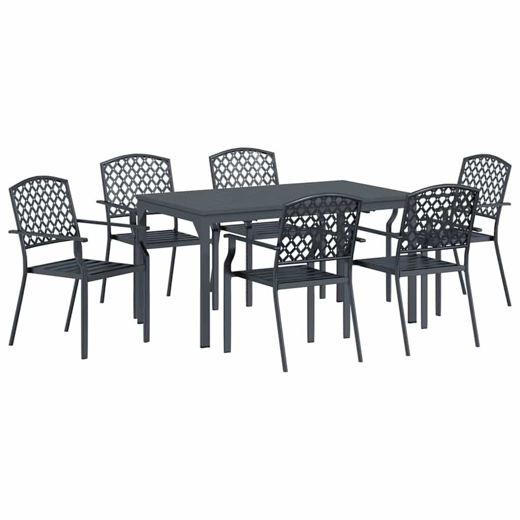 Ensemble de salle à manger pour jardin 7 pcs Anthracite - XIOS