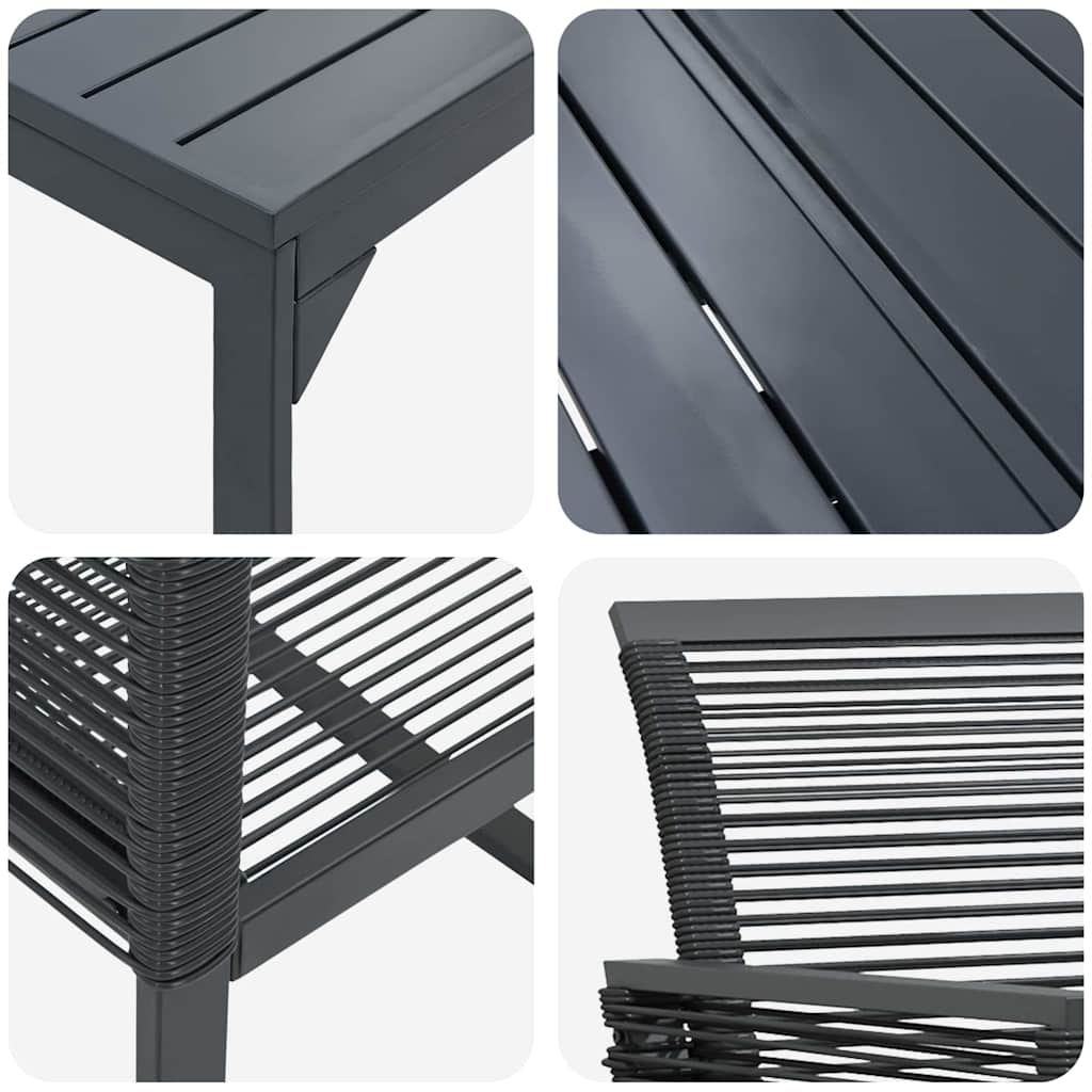 Ensemble de salle à manger pour jardin 7 pcs Noir polyrotin - XIOS