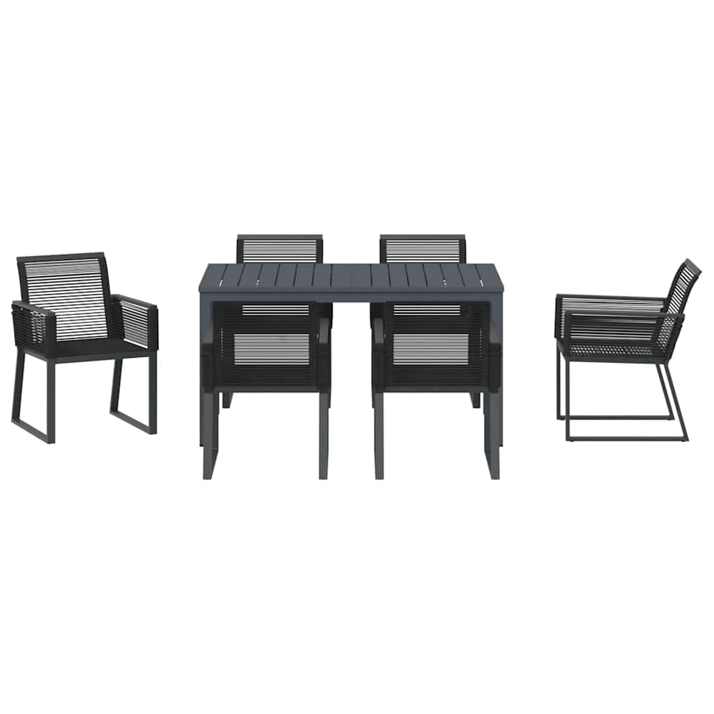 Ensemble de salle à manger pour jardin 7 pcs Noir polyrotin - XIOS