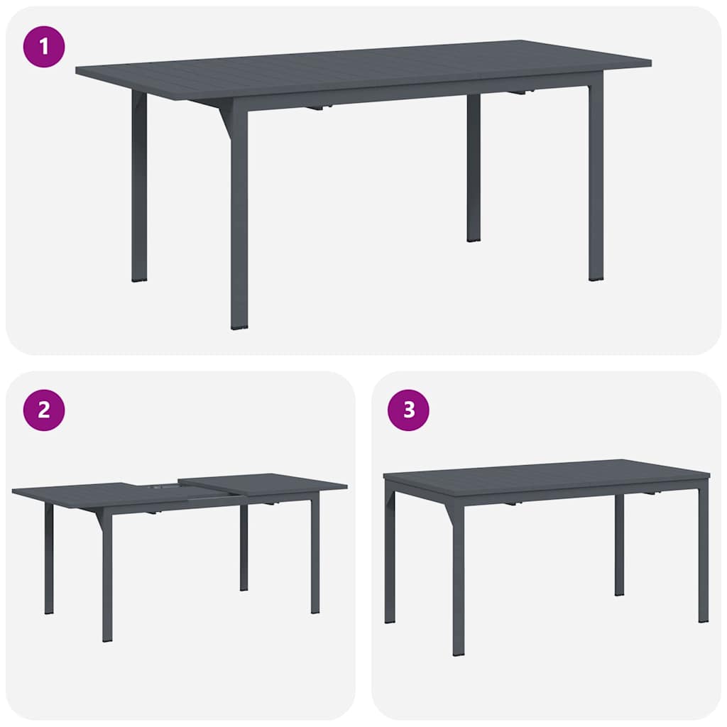 Ensemble de salle à manger pour jardin 7 pcs Noir polyrotin - XIOS