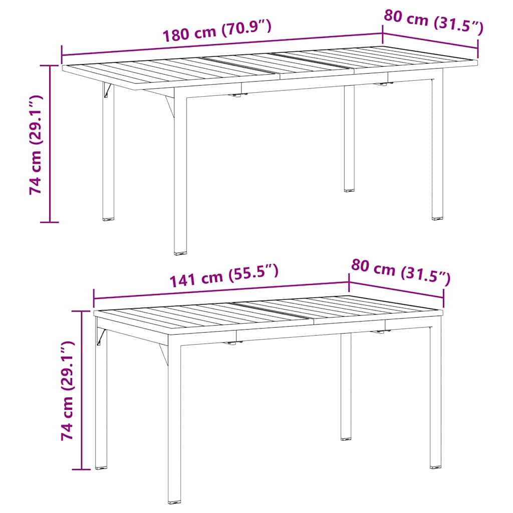 Ensemble de salle à manger pour jardin 7 pcs Anthracite - XIOS