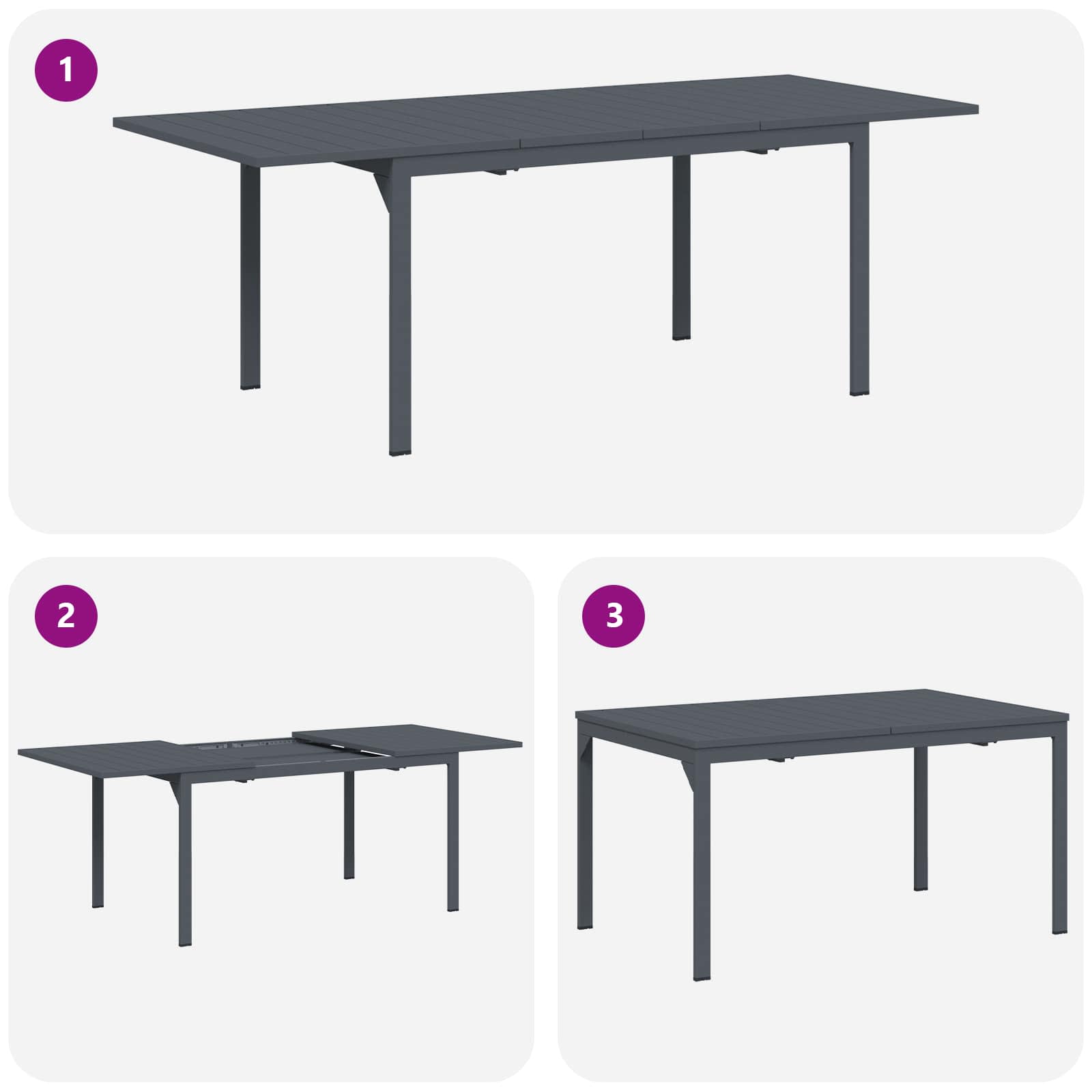 Ensemble de salle à manger pour jardin 9 pcs Anthracite - XIOS