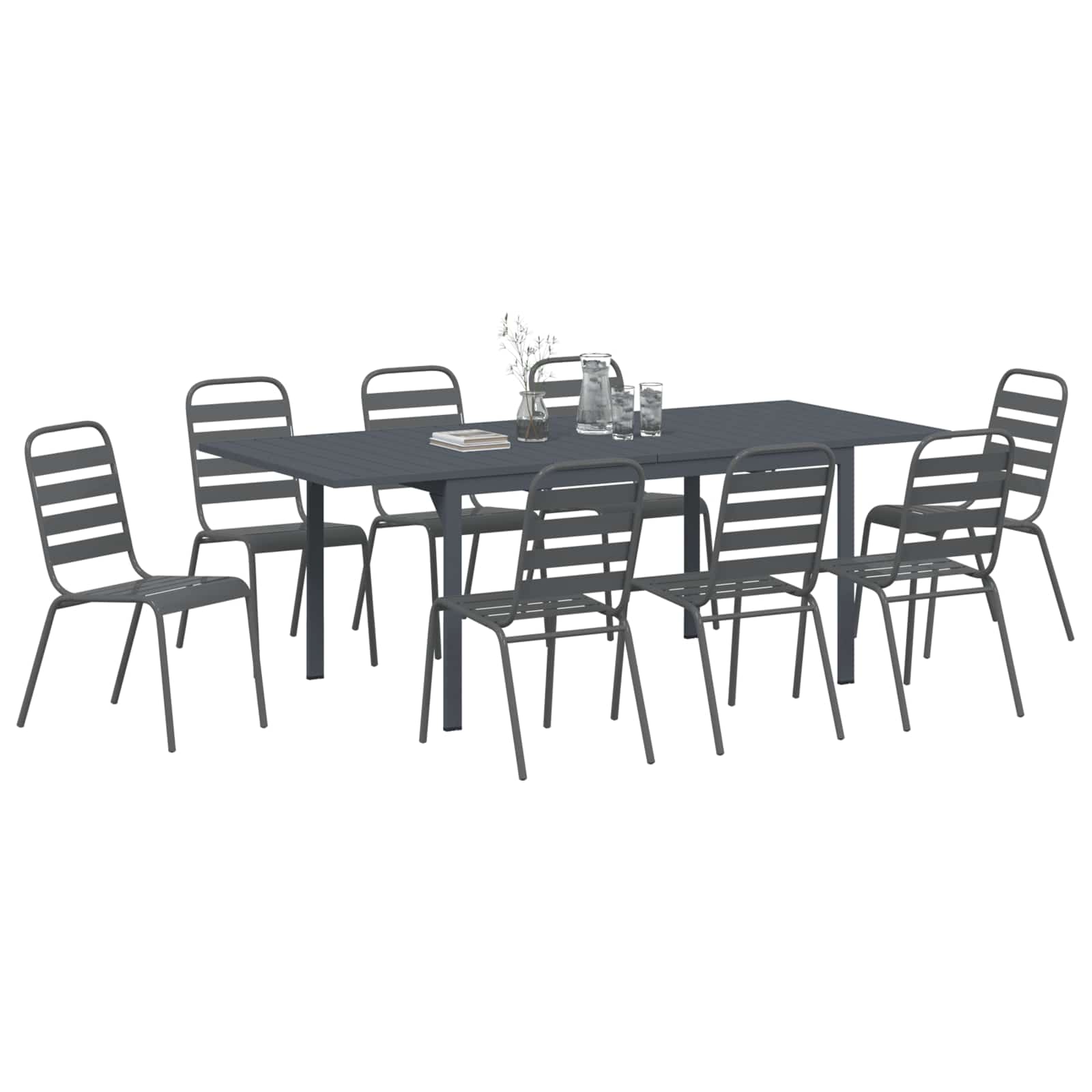 Ensemble de salle à manger pour jardin 9 pcs Anthracite - XIOS