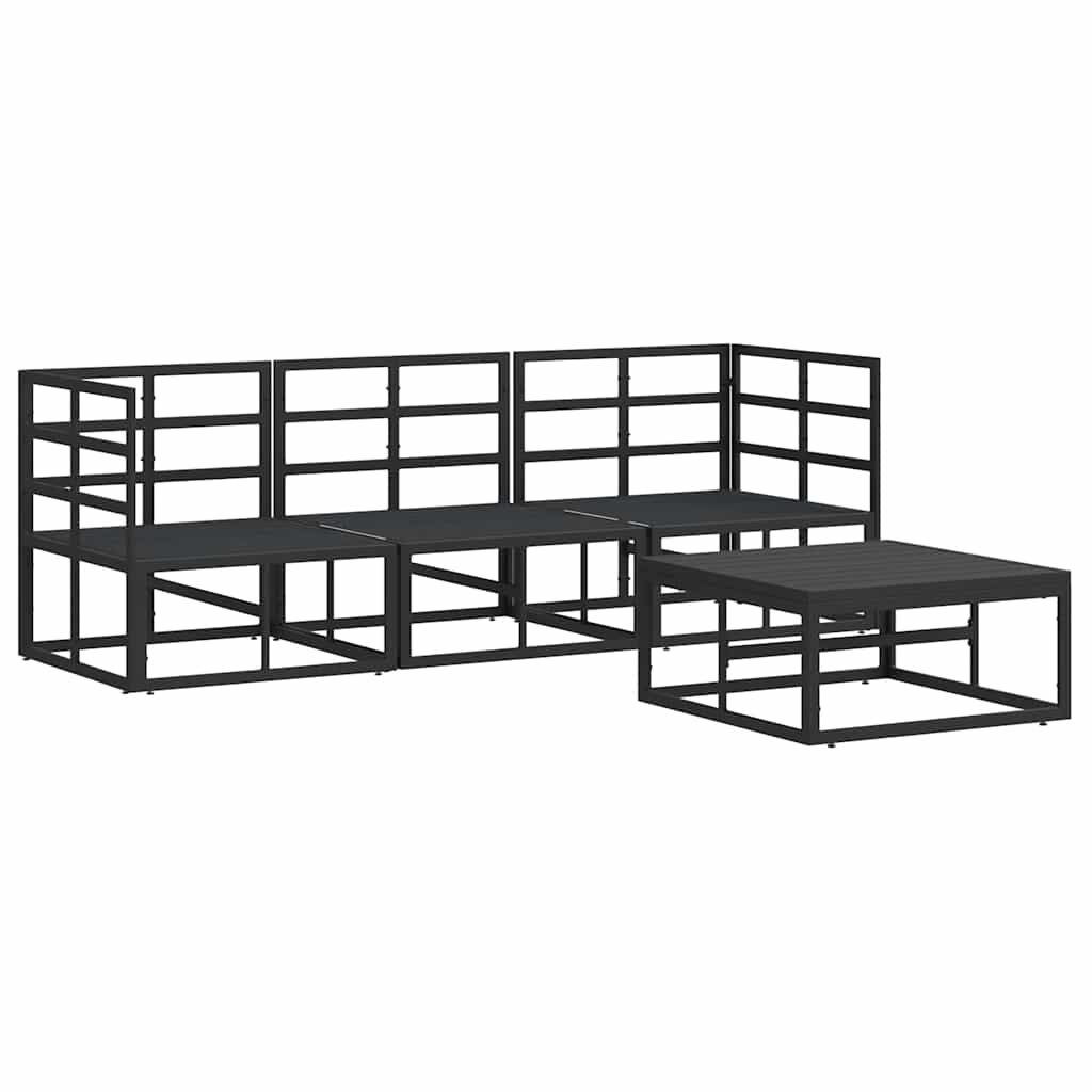 Ensemble de canapé de jardin 4 pcs Noir Métal - XIOS