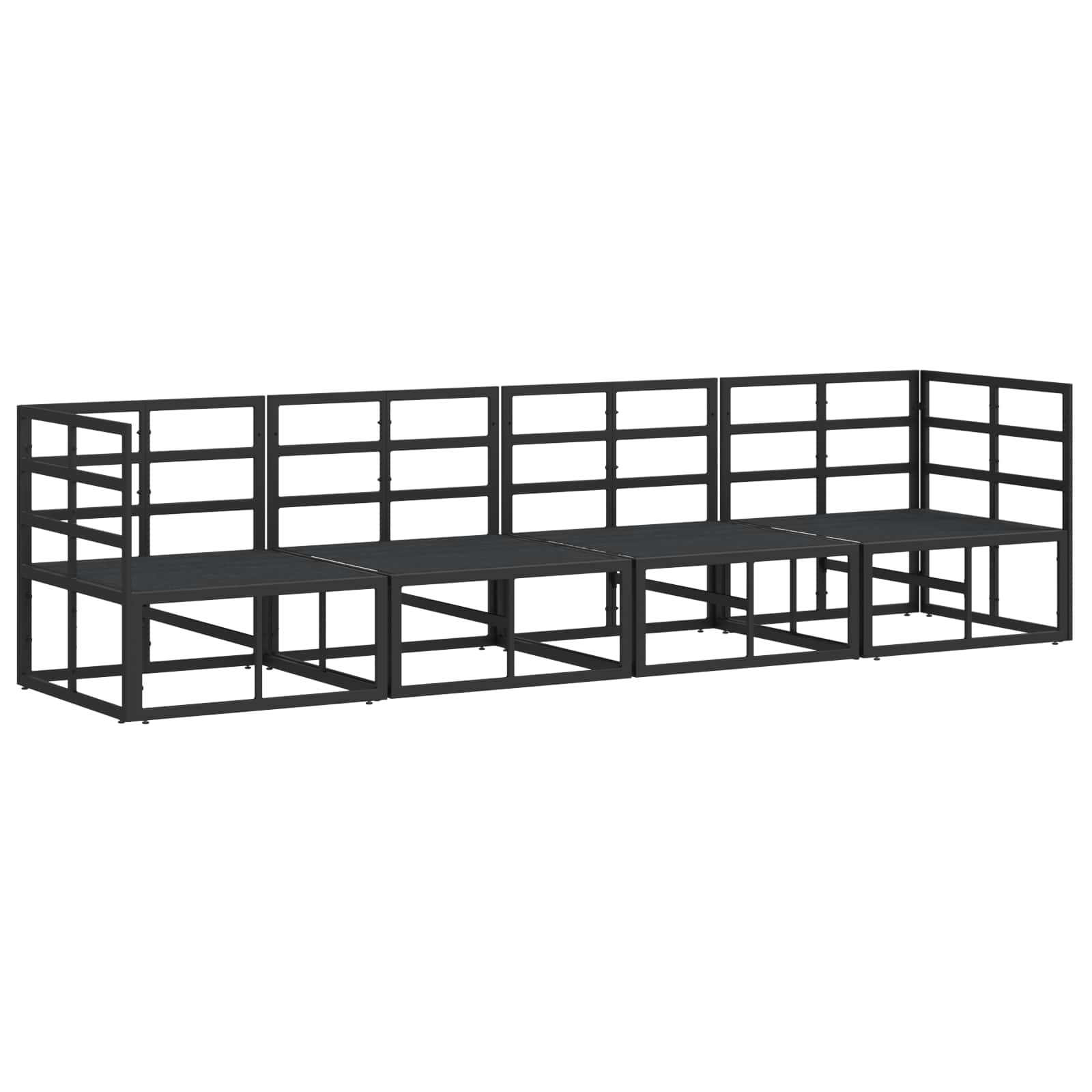 Ensemble de canapé de jardin 4 pcs Noir Métal - XIOS
