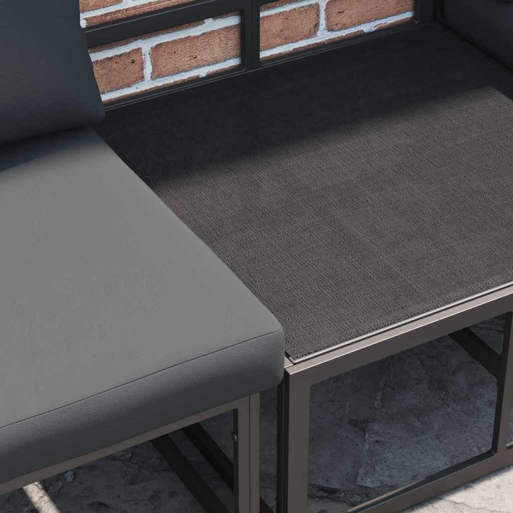 Ensemble de canapé de jardin 5 pcs Noir Métal - XIOS