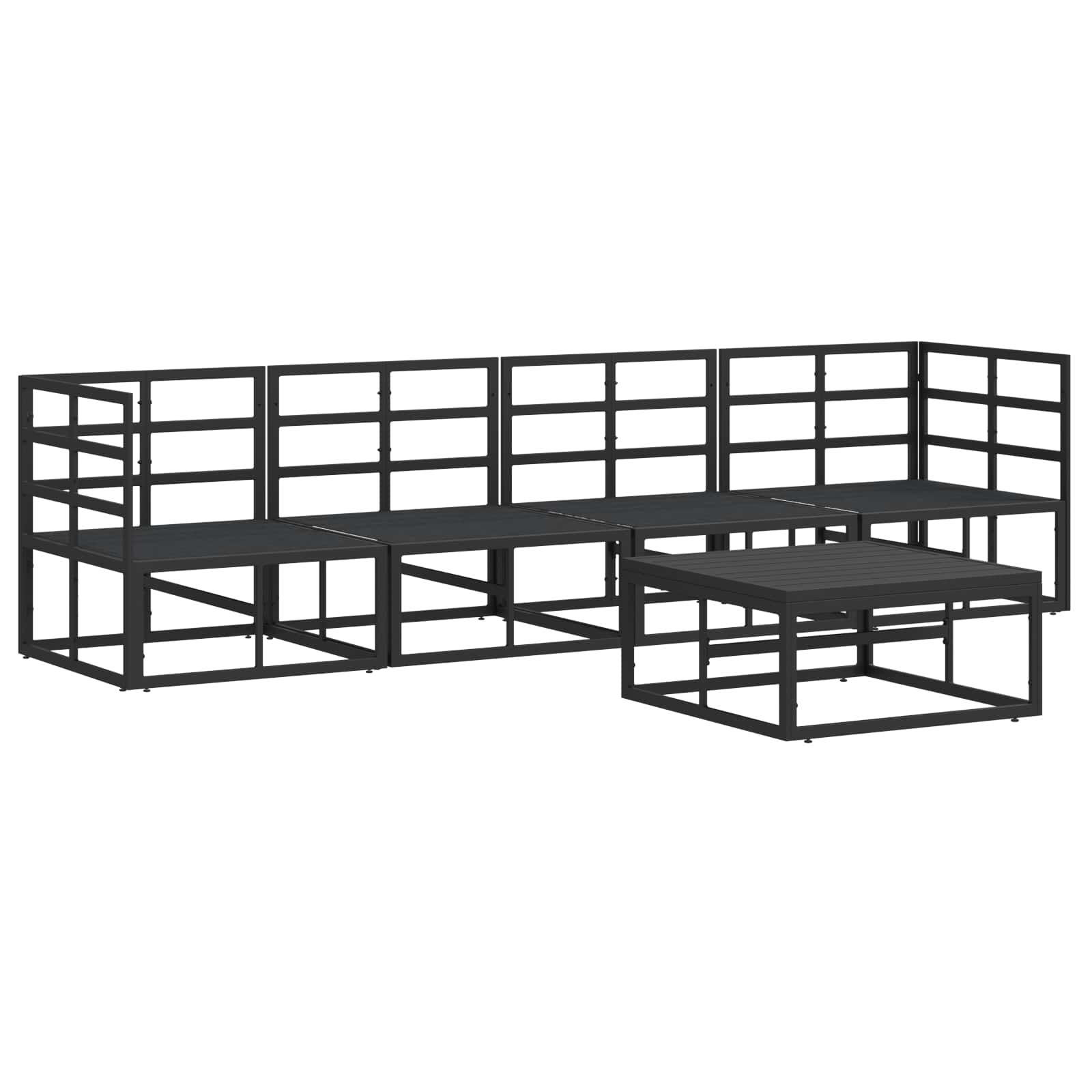 Ensemble de canapé de jardin 5 pcs Noir Métal - XIOS