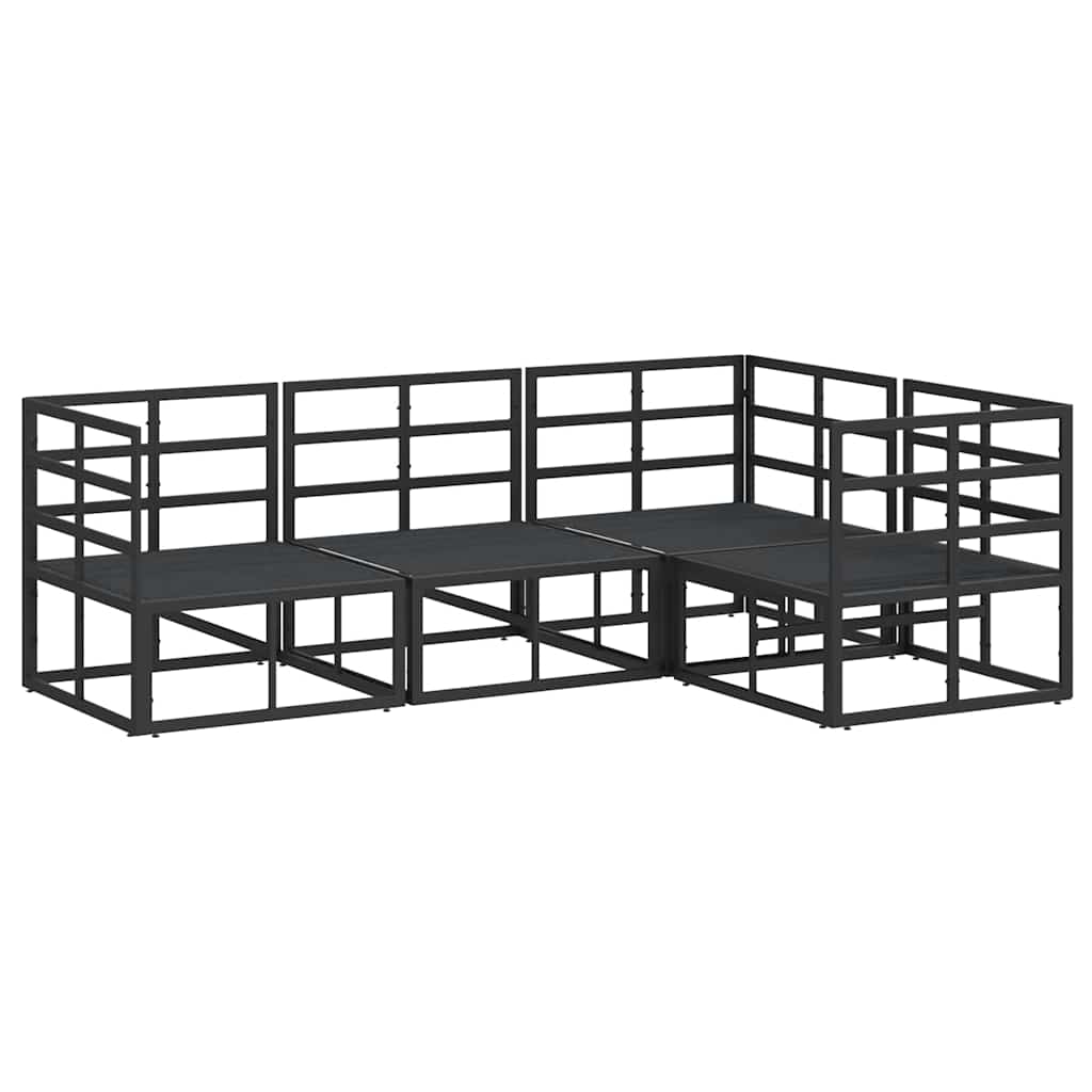 Ensemble de canapé de jardin avec coussin 4 pcs Noir Aluminium - XIOS