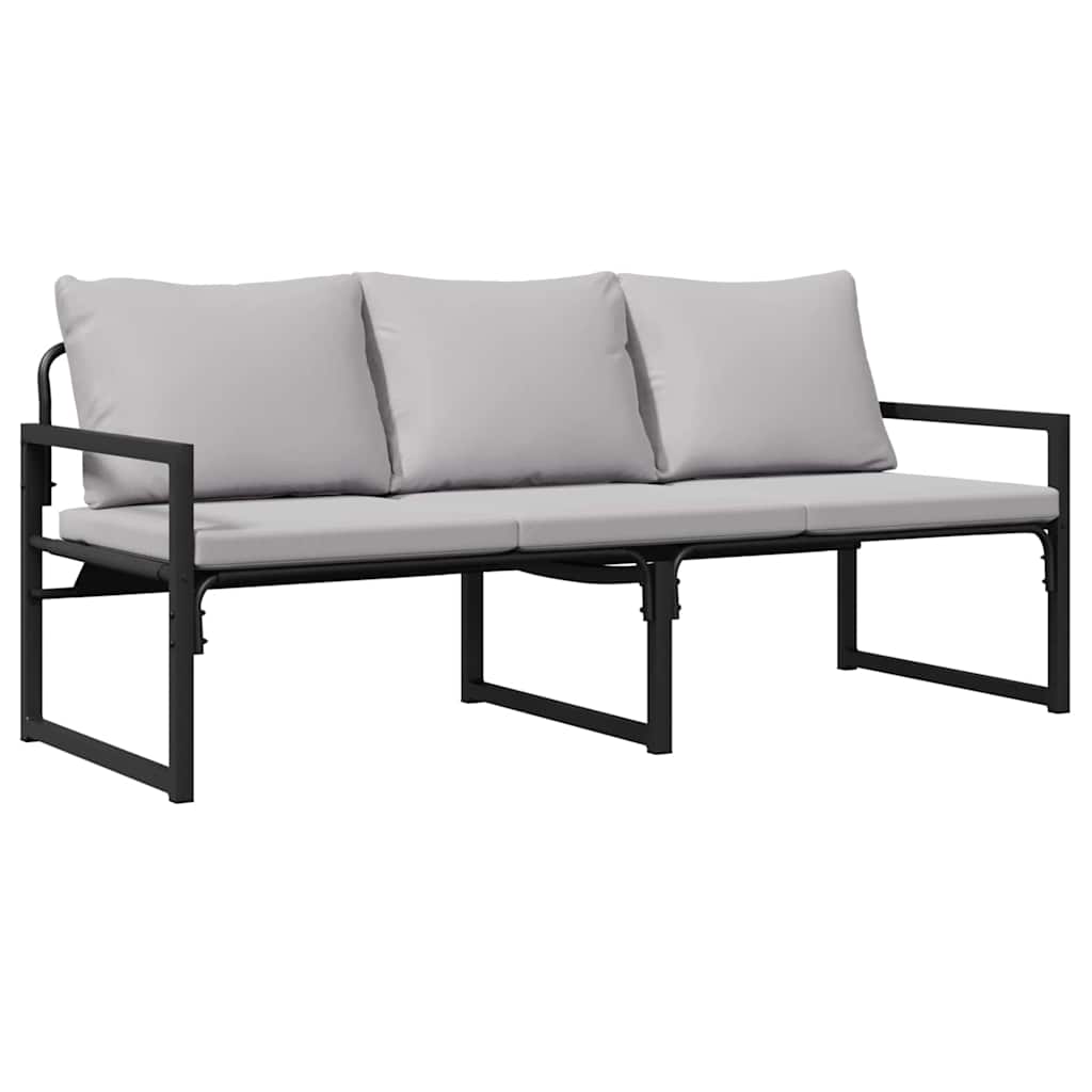 Ensemble de canapé de jardin avec coussin 6 pcs Noir Acier - XIOS