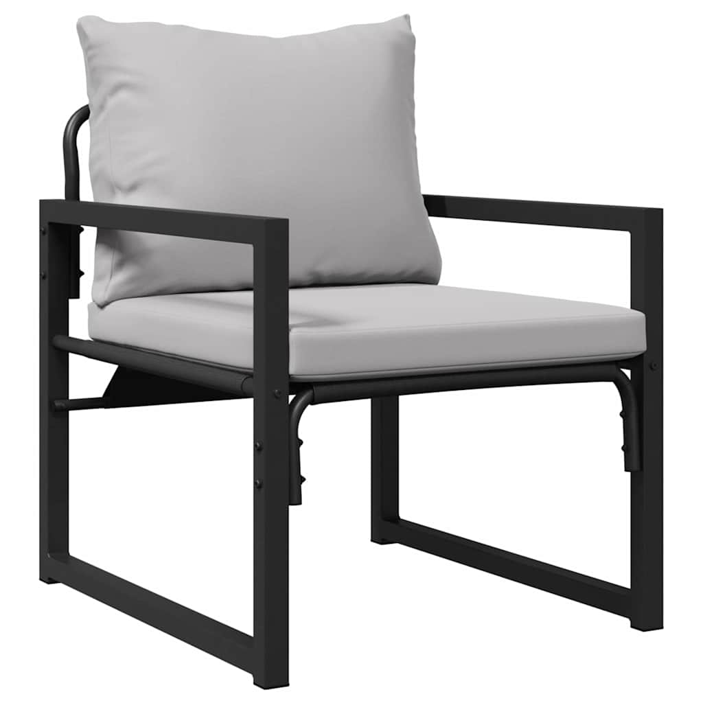 Ensemble de canapé de jardin avec coussin 6 pcs Noir Acier - XIOS