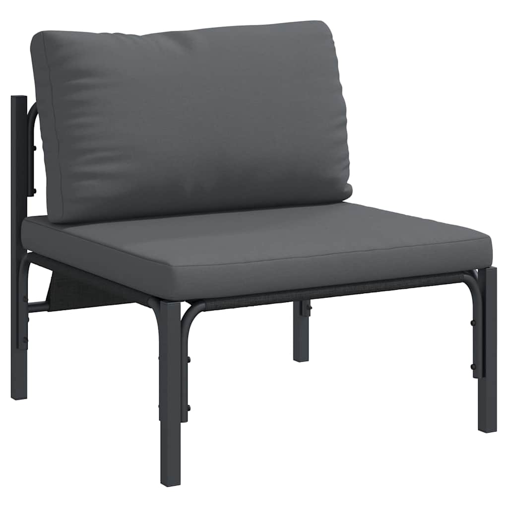 Ensemble de canapé de jardin avec coussin 3 pcs Noir Acier - XIOS