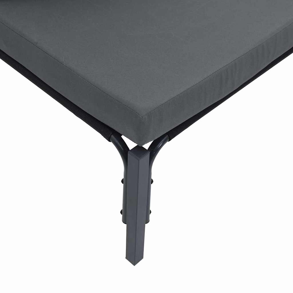 Ensemble de canapé de jardin avec coussin 4 pcs Noir Acier - XIOS