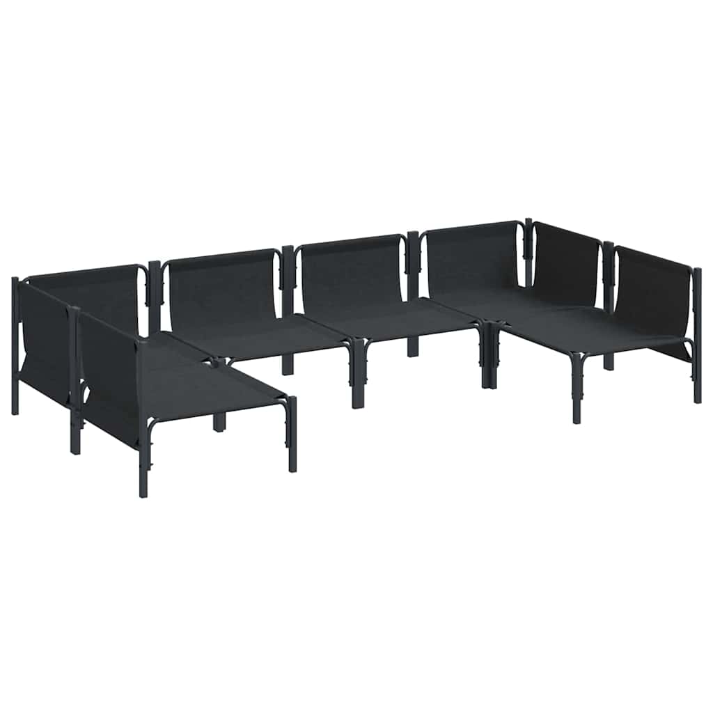 Ensemble de canapé de jardin avec coussin 6 pcs Noir Acier - XIOS