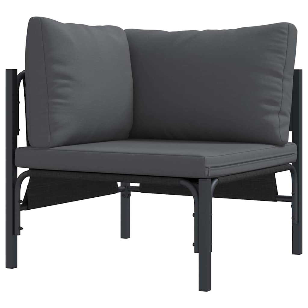 Ensemble de canapé de jardin avec coussin 4 pcs Noir Acier - XIOS