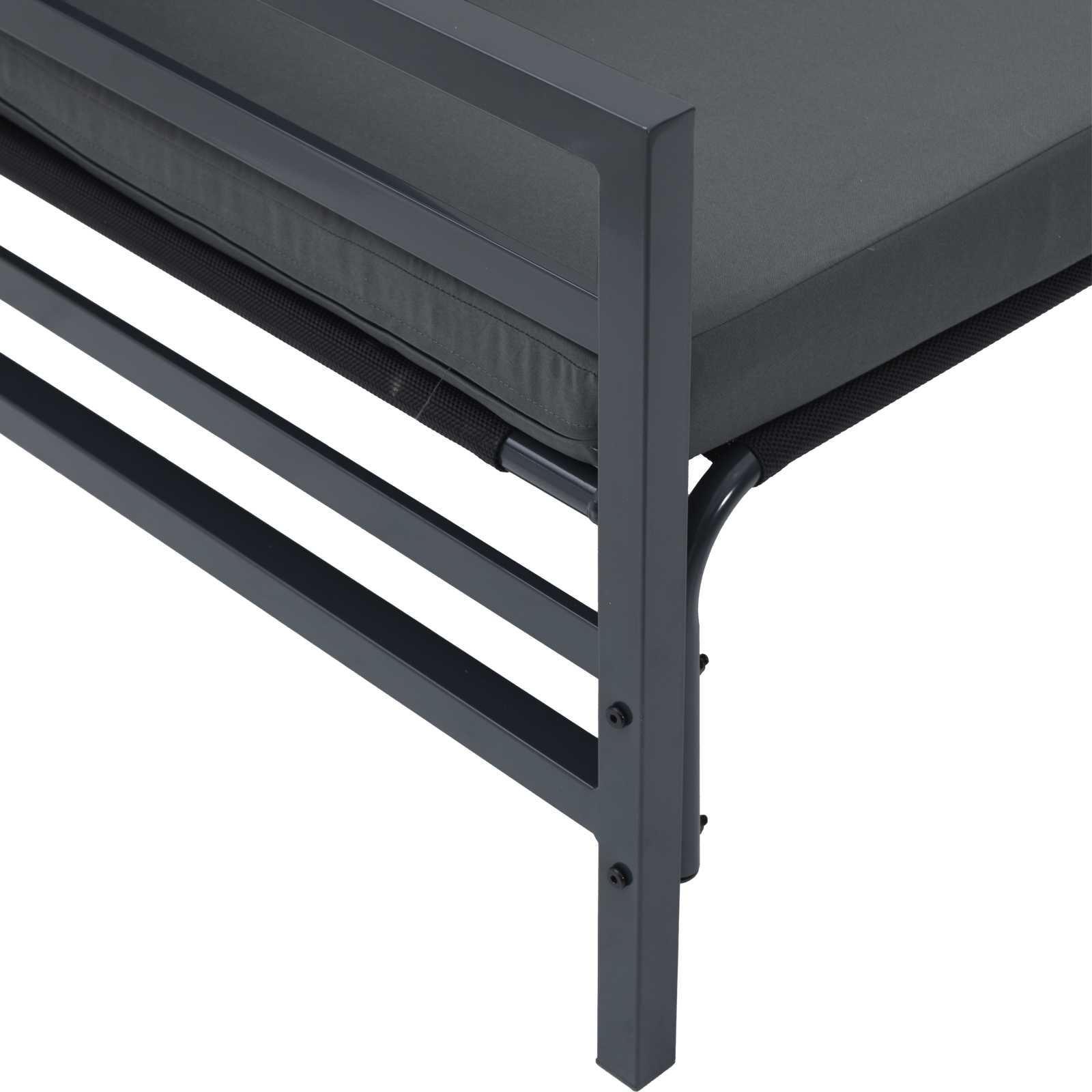 Ensemble de canapé de jardin avec coussin 7 pcs Noir Acier - XIOS