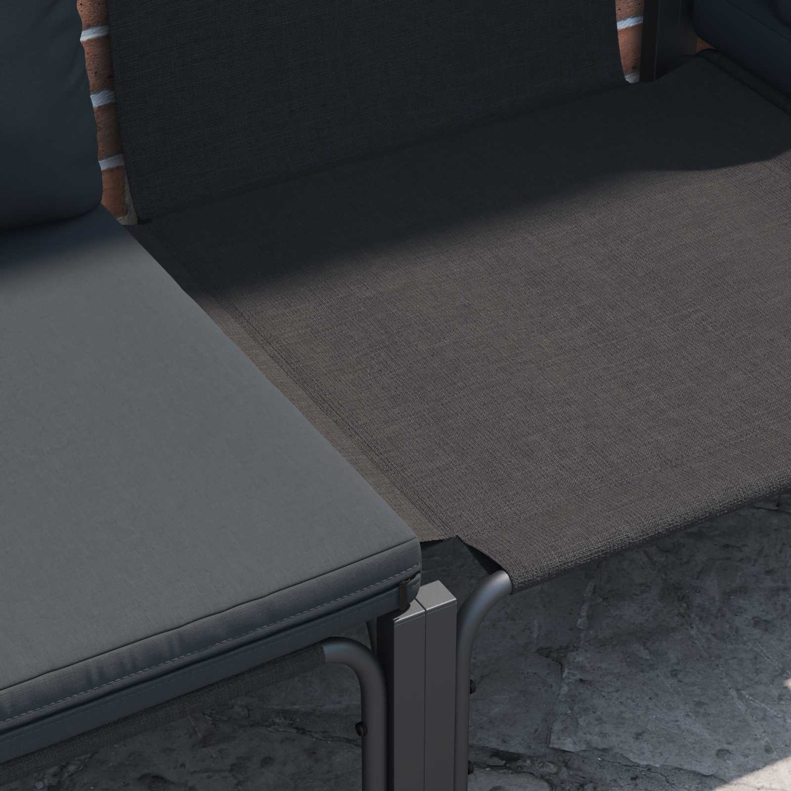 Ensemble de canapé de jardin avec coussin 7 pcs Noir Acier - XIOS