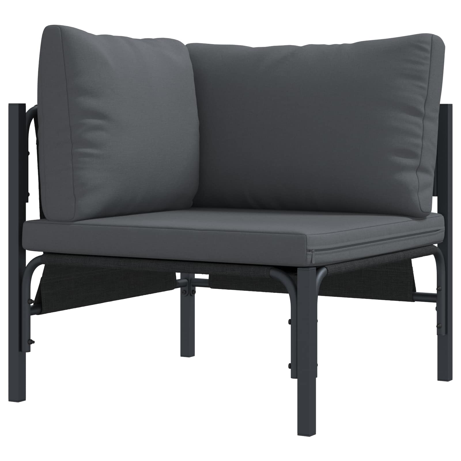 Ensemble de canapé de jardin avec coussin 7 pcs Noir Acier - XIOS