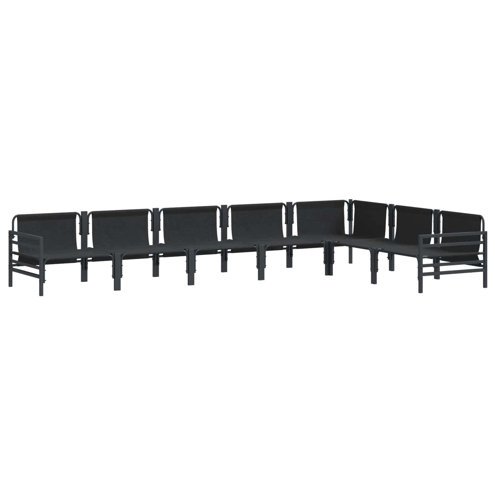 Ensemble de canapé de jardin avec coussin 7 pcs Noir Acier - XIOS