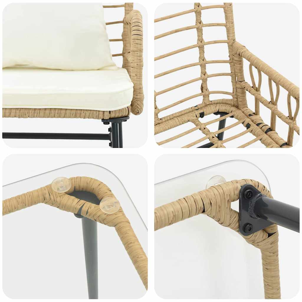 Ensemble de meubles de jardin 4 pcs Noir et anthracite - XIOS