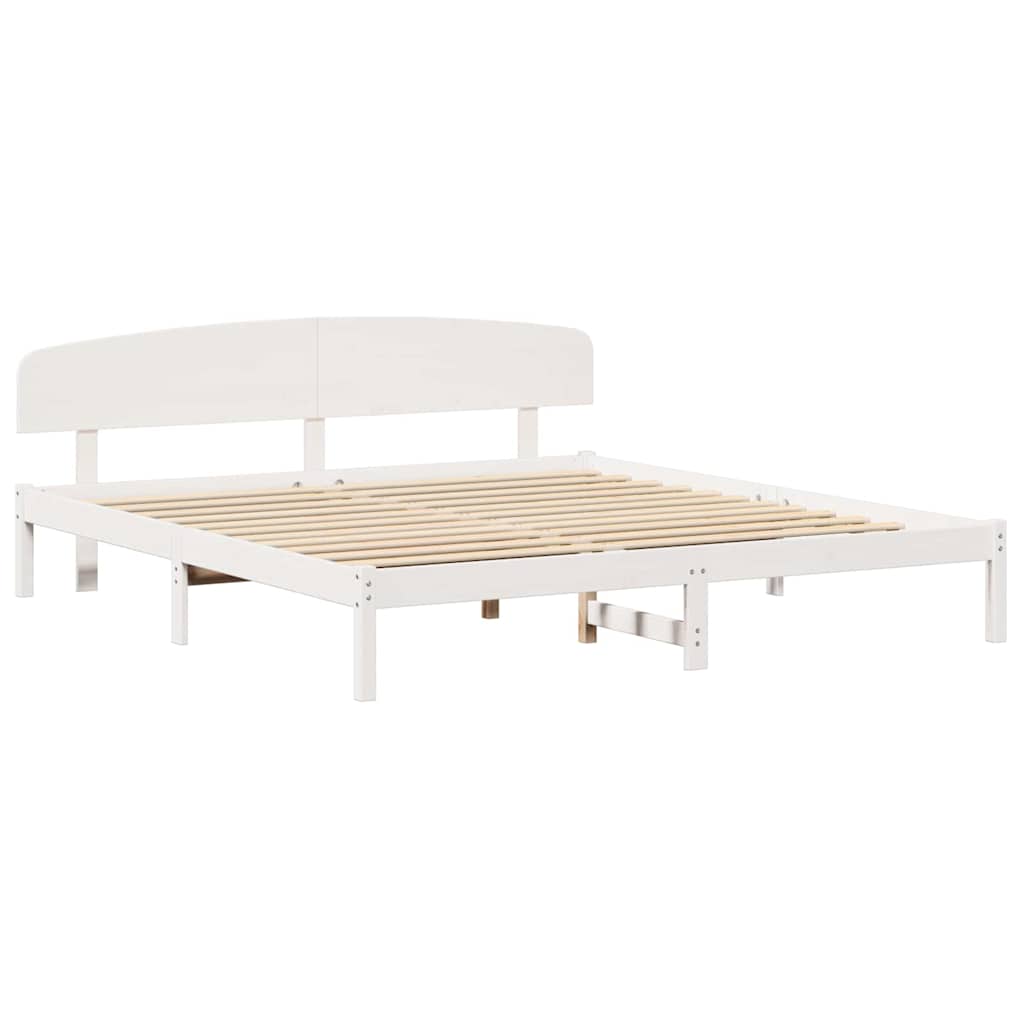 Cadre de lit Blanc 200 x 200 cm Bois de pin massif - XIOS