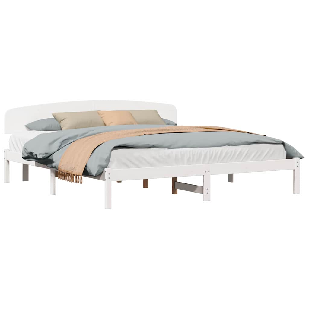 Cadre de lit Blanc 200 x 200 cm Bois de pin massif - XIOS