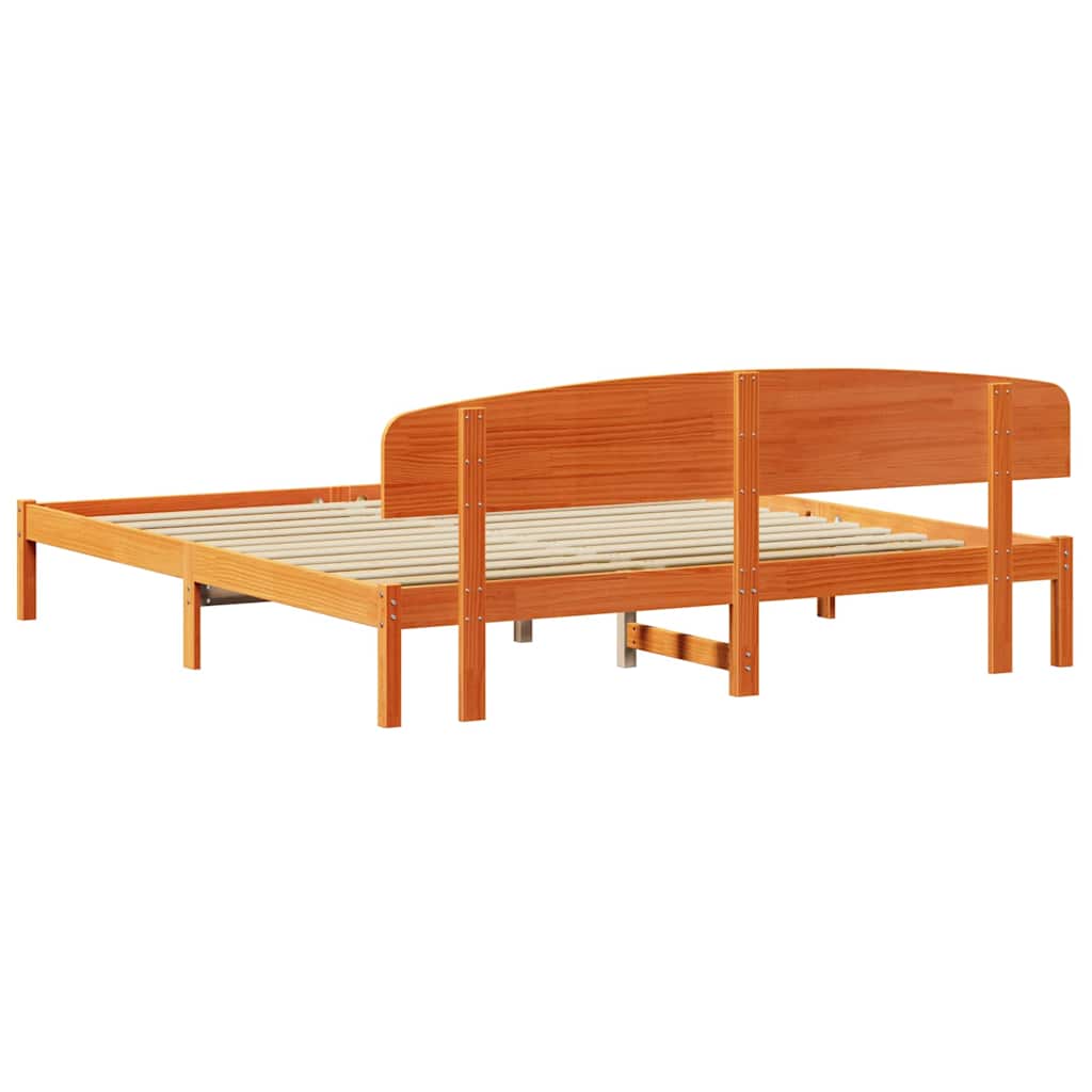 Cadre de lit Marron 200 x 200 cm Bois de pin massif - XIOS