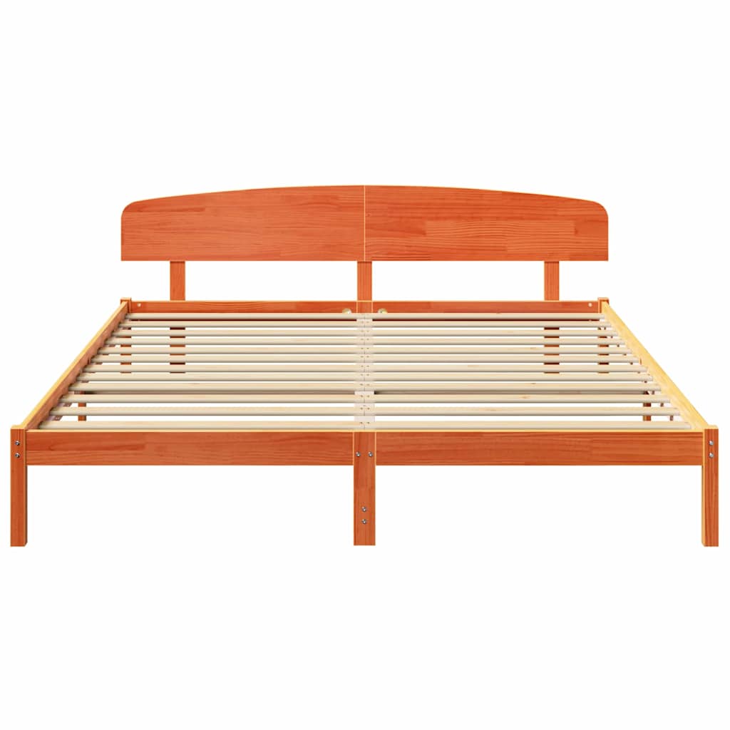 Cadre de lit Marron 200 x 200 cm Bois de pin massif - XIOS