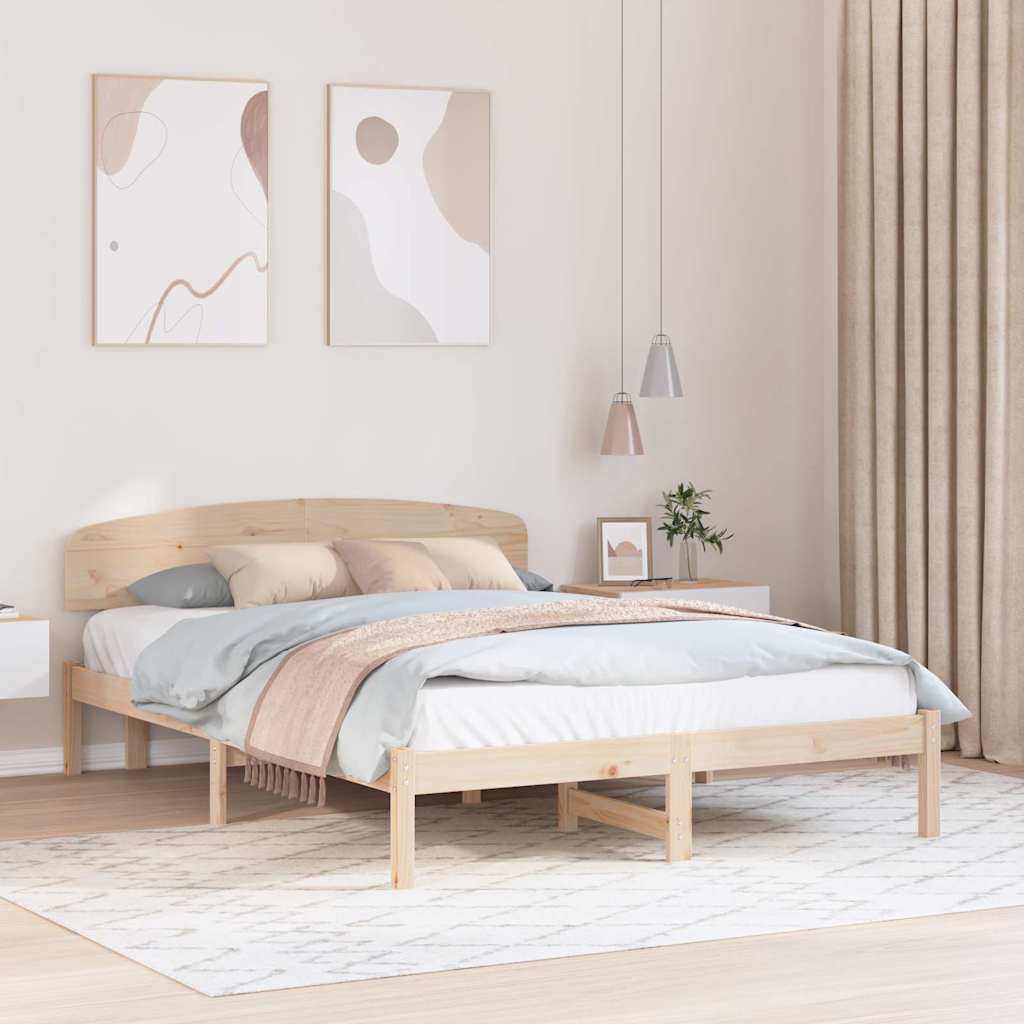 Cadre de lit Marron 160 x 200 cm Bois de pin massif - XIOS