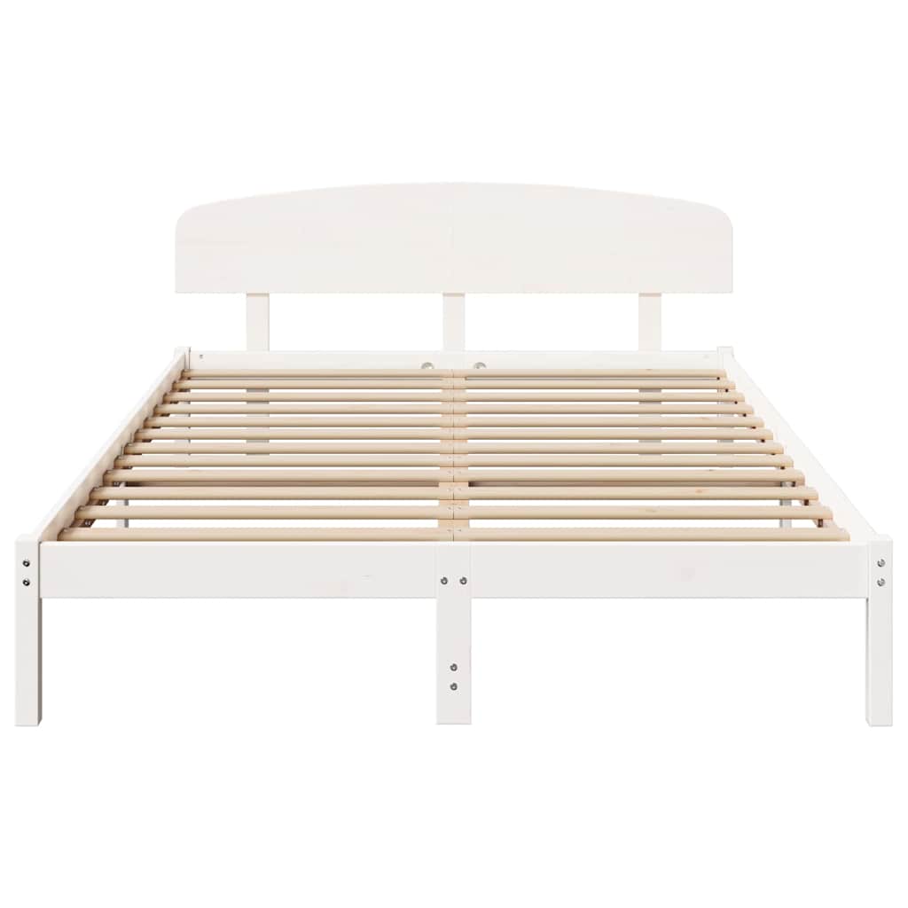 Cadre de lit Blanc 160 x 200 cm Bois de pin massif - XIOS