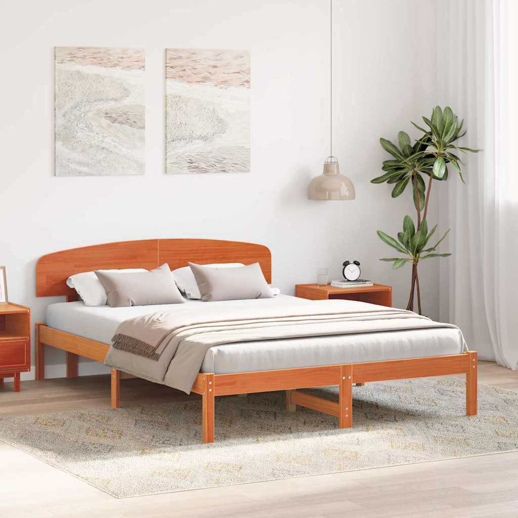 Cadre de lit Marron 160 x 200 cm Bois de pin massif - XIOS