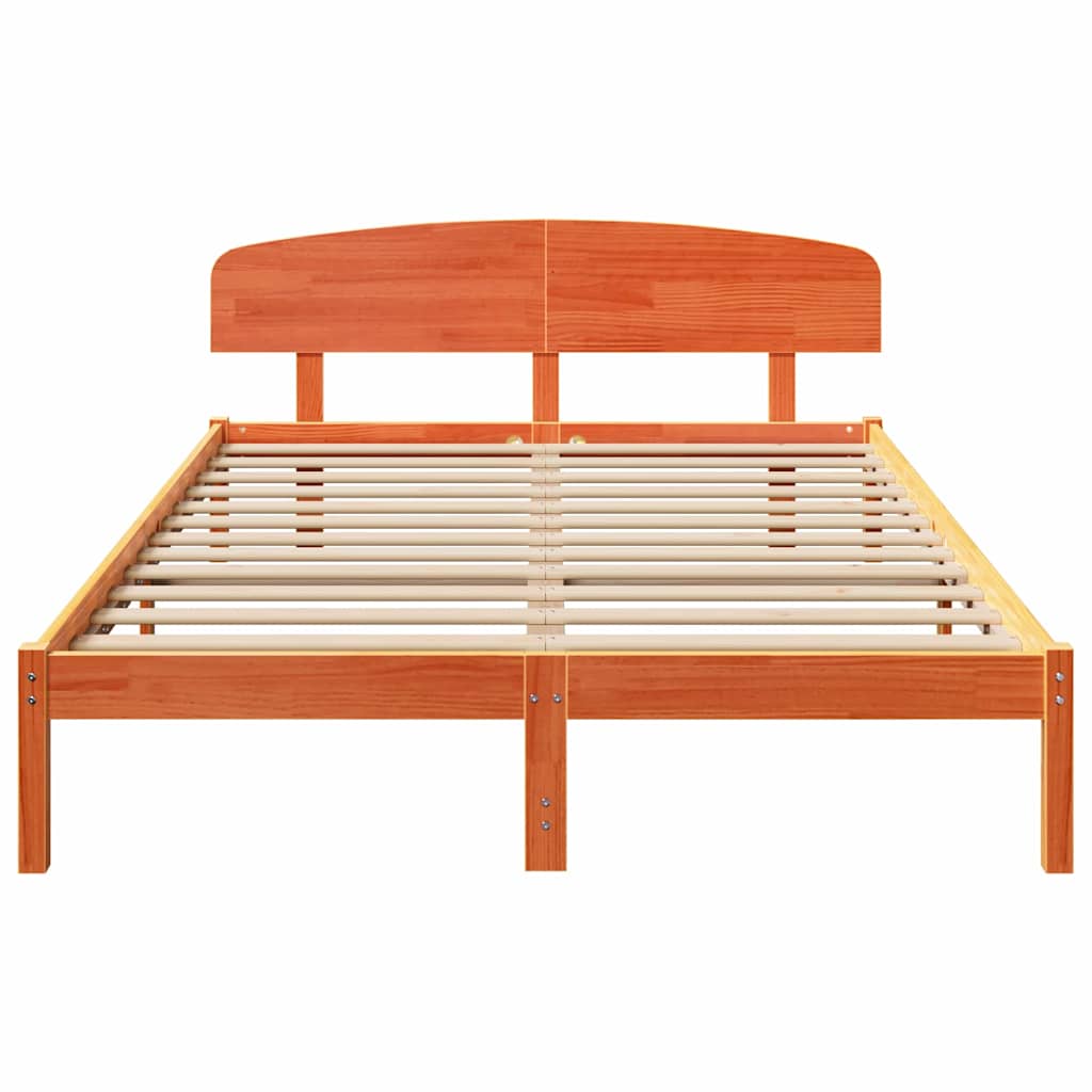 Cadre de lit Marron 160 x 200 cm Bois de pin massif - XIOS