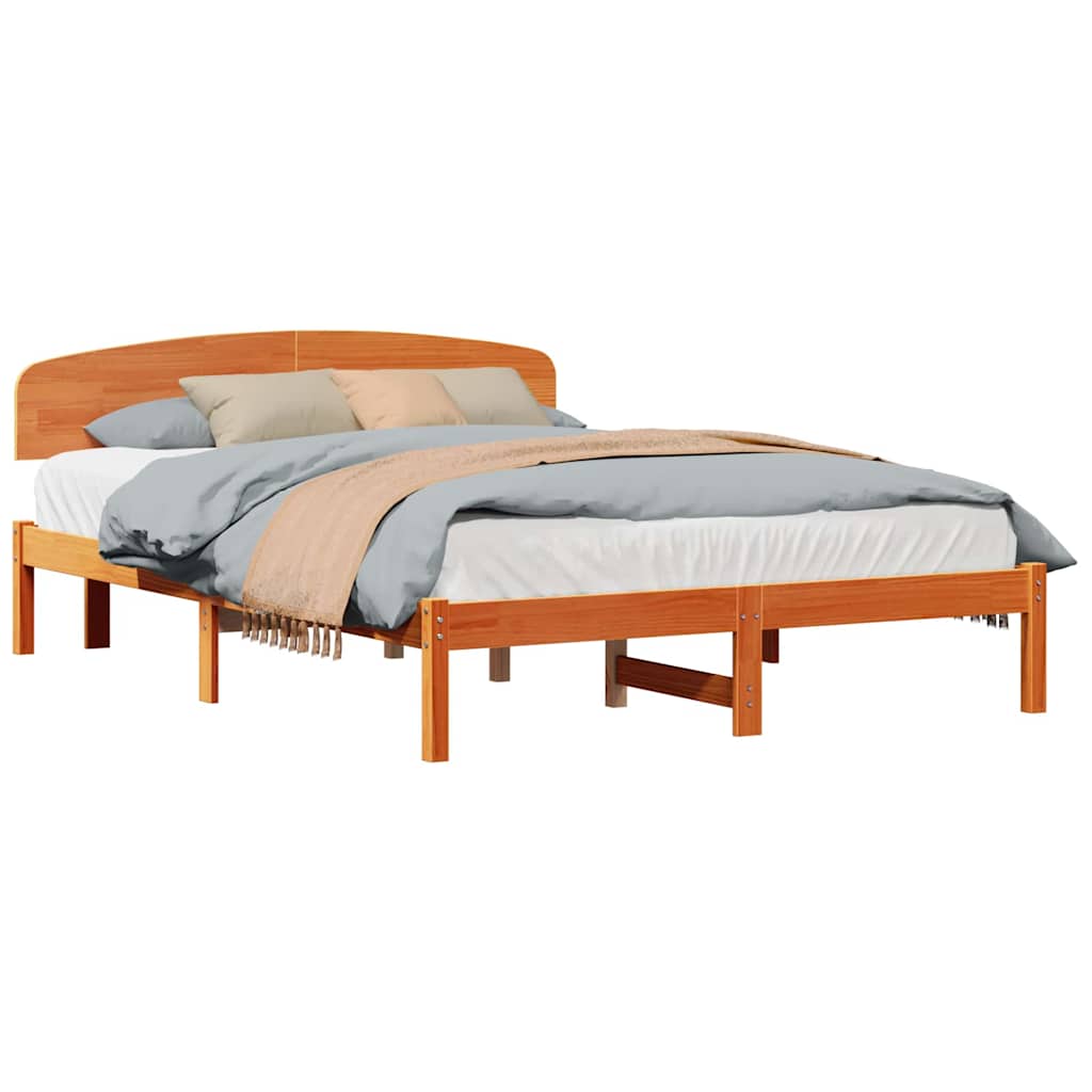 Cadre de lit Marron 160 x 200 cm Bois de pin massif - XIOS