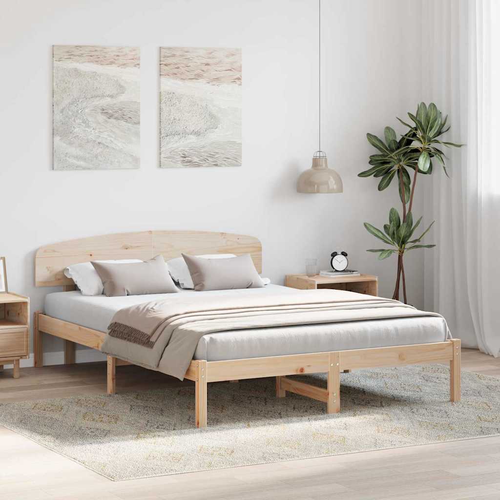 Cadre de lit Marron 140 x 200 cm Bois de pin massif - XIOS
