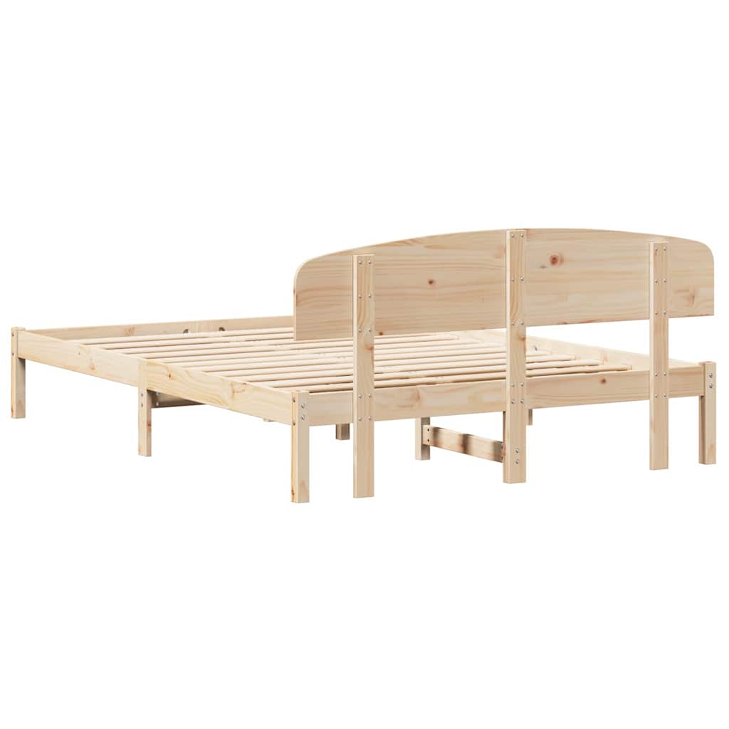 Cadre de lit Marron 140 x 200 cm Bois de pin massif - XIOS