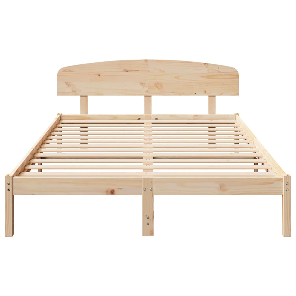 Cadre de lit Marron 140 x 200 cm Bois de pin massif - XIOS