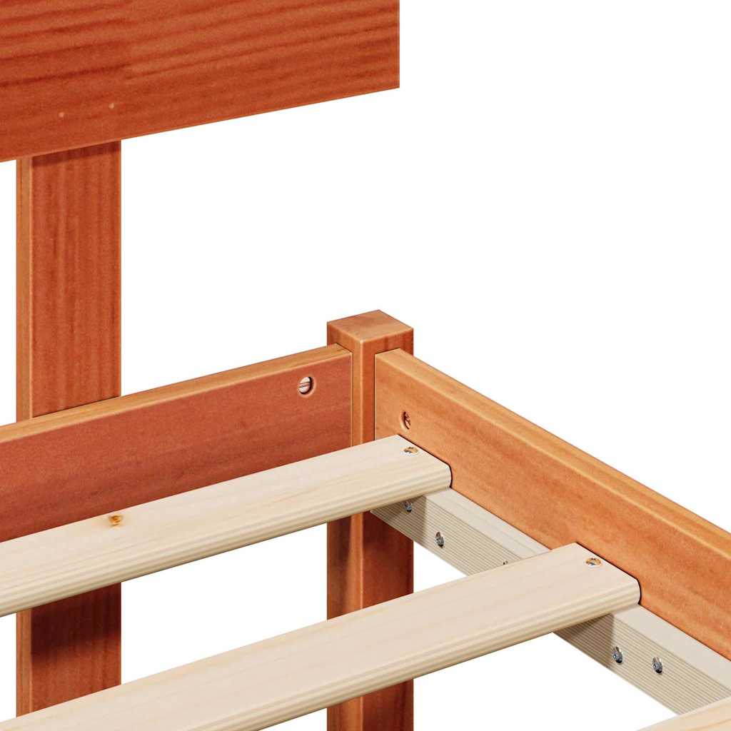 Cadre de lit Marron 140 x 200 cm Bois de pin massif - XIOS