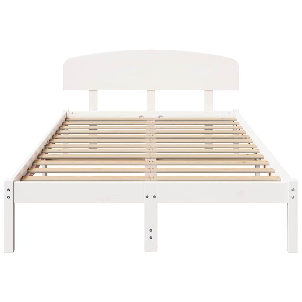 Cadre de lit Blanc 120 x 200 cm Bois de pin massif - XIOS