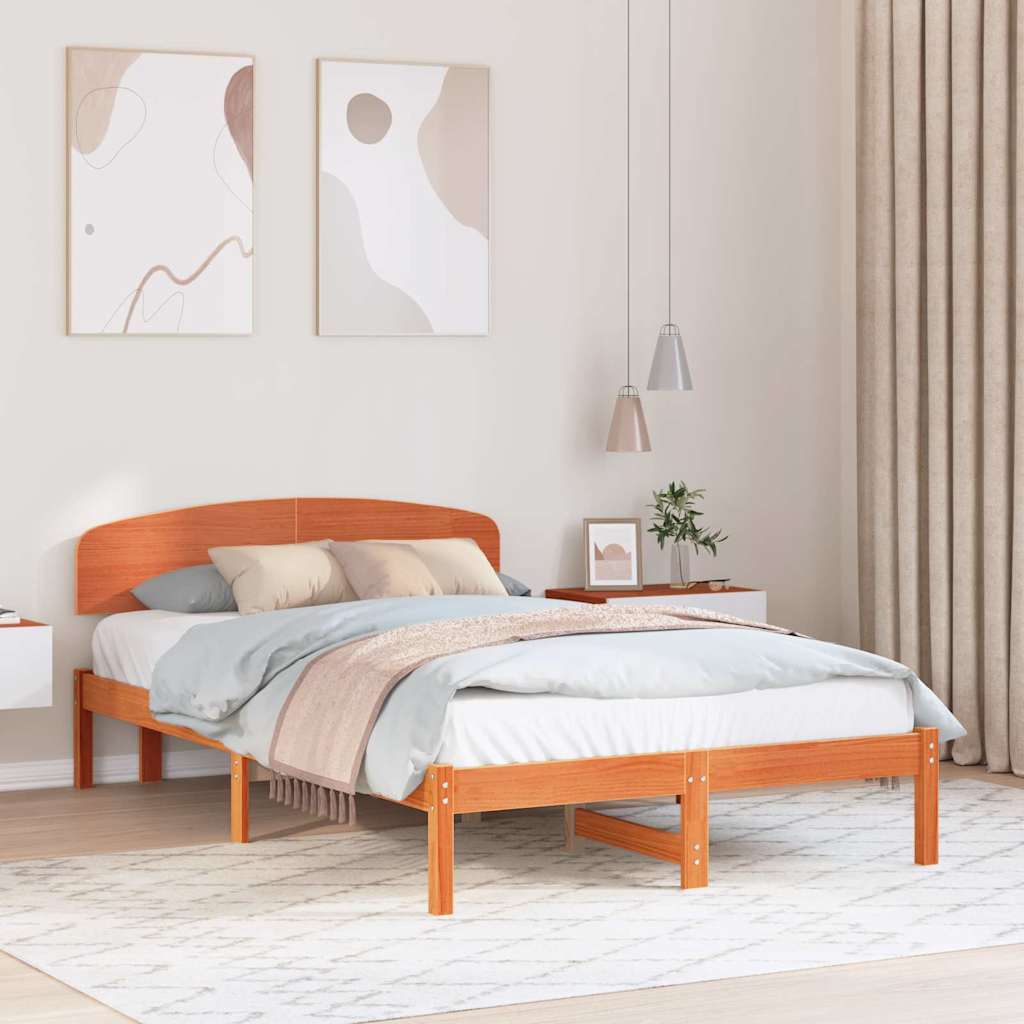 Cadre de lit Marron 120 x 190 cm Bois de pin massif - XIOS