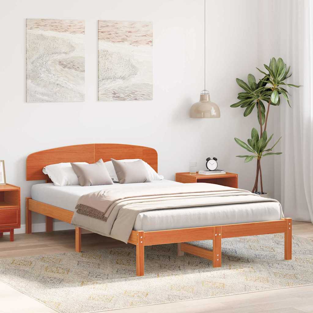 Cadre de lit Marron 120 x 190 cm Bois de pin massif - XIOS
