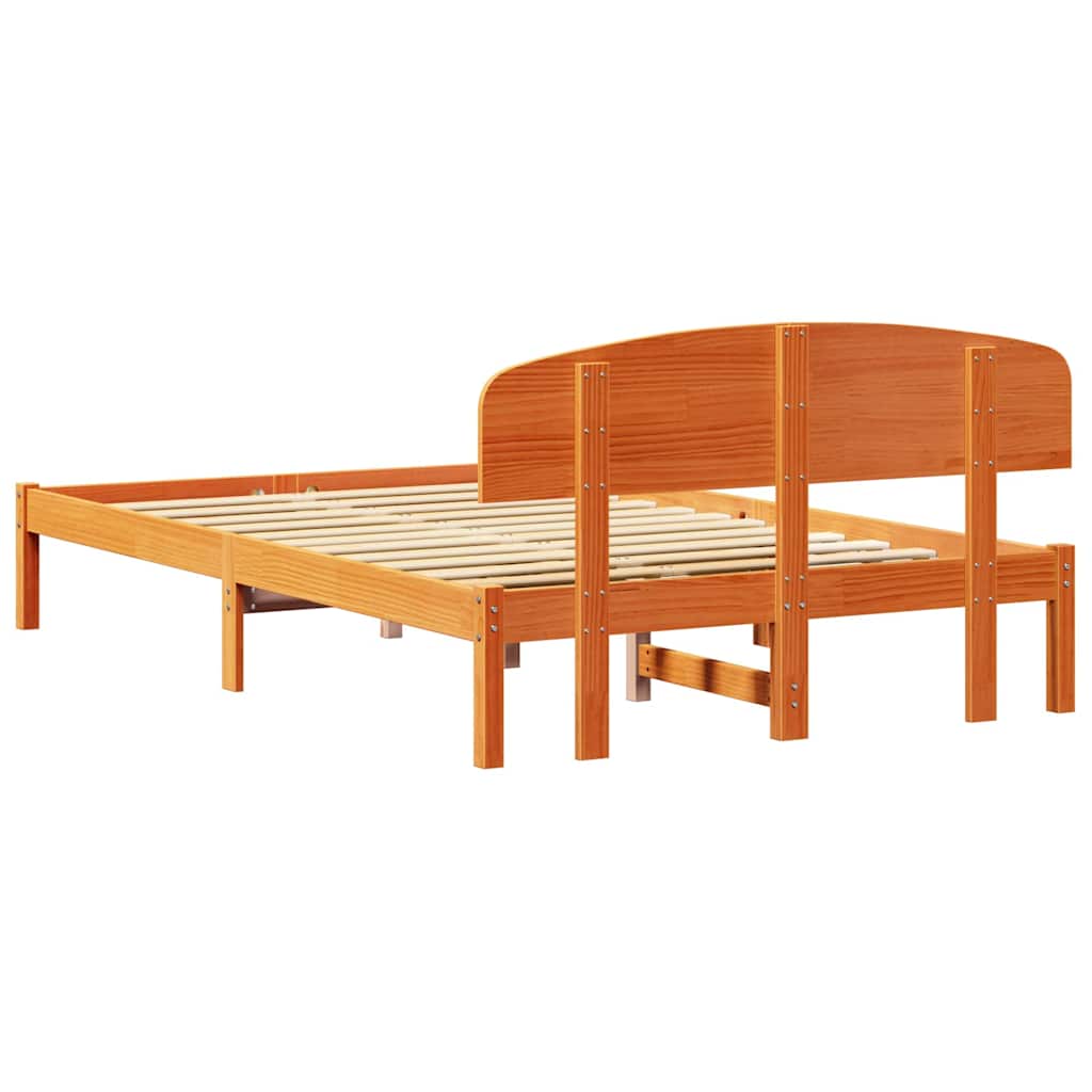 Cadre de lit Marron 120 x 190 cm Bois de pin massif - XIOS
